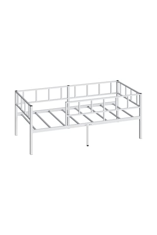 Zenit Metal Karyola Beyaz, Korkuluklu Karyola, Daybed, Ölçü Seçe Tek Kişilik