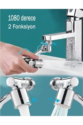 Acrobat Musluk Başlığı 1080 Derece Hareketli, Su Tasarruflu - 9079454105662 Krom