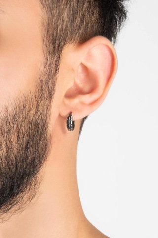 Amazon Çelik Erkek Küpe Gri