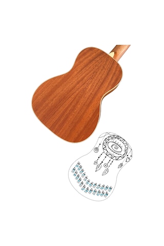 gözyaşı siyah renk ukulele akor cetveli tablosu stickeri etiketi