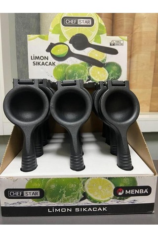 Chefstar Pratik Lüks Alüminyum Döküm Limon Sıkacağı Siyah Limon-mandalina Sıkma Aleti Kapatmalı Dökü Diğer