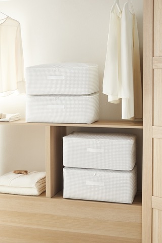 Home Wave 4'lü Orta Boy Gri Pötikare Hurç Set 52 x 28 x 21 cm