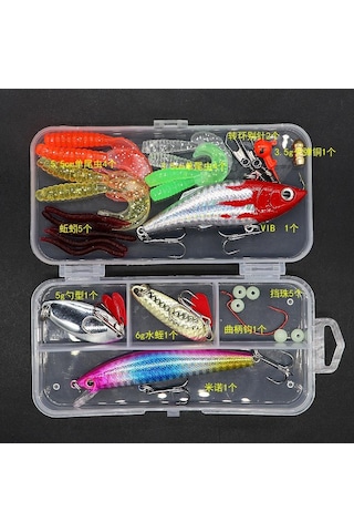 Valkyrie 28 Parça Silikon Rapala Kaşık Olta Yem Ve Aksesuar Seti