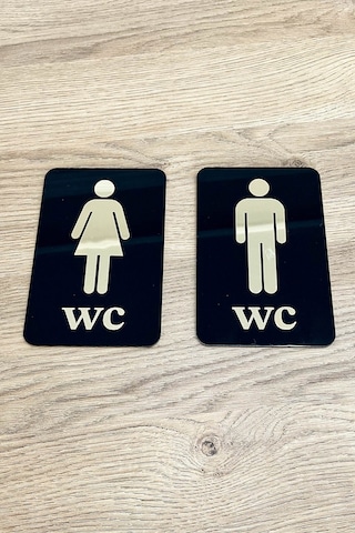 Klwc-mw52 - Dekoratif Wc Yönlendirme Tabelası - Kadın & Erkek 2'li