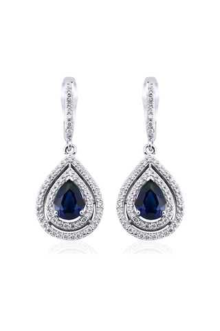 2.40 Karat Safir Pırlanta Küpe
