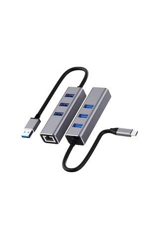 4'ü 1 Arada Type-c Hub Çoklayıcı - 1000mbps Gigabit Ethernet Rj45 Ve 3 Port Usb 3.0 Adaptör-jl-c3103a
