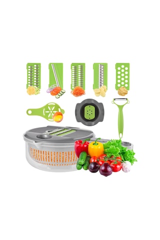 Kablı Sebze Doğrayıcı Çok Fonksiyonlu 11'ı 1 Arada Gri Gri