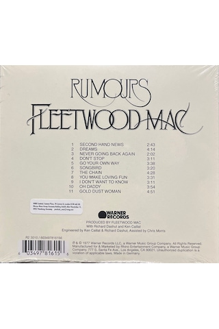 Cd Fleetwood Mac Rumours Açılmamış Ambalajında Cd
