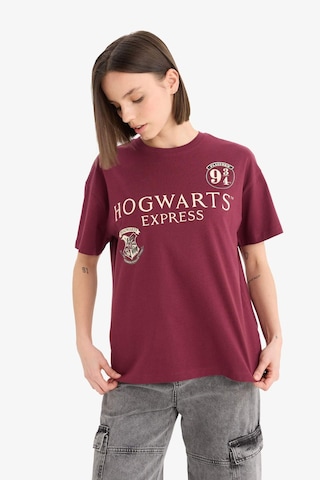 Defacto Coool Harry Potter Oversize Geniş Kalıp Sırt Baskılı Kısa Kollu Tişört E9850ax25aubr98 Bordo