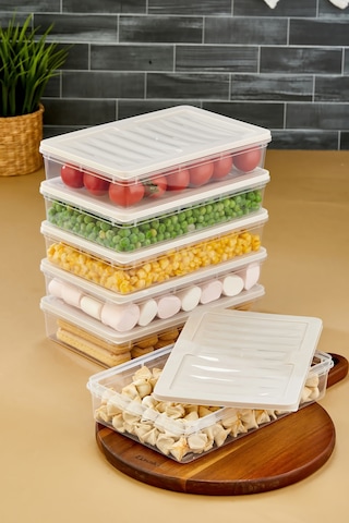 Multi Box 6 Lı Set Saklama Kabı Seti - Dondurucu & Mikrodalga Uyumlu Krem