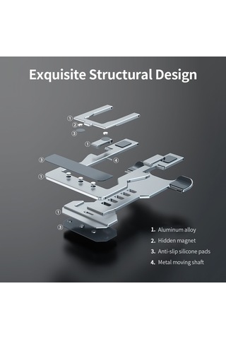 Novahub 5 Kademeli Ayarlanabilir Alüminyum Telefon & Tablet Desteği - Taşınabilir Katlanır Stand