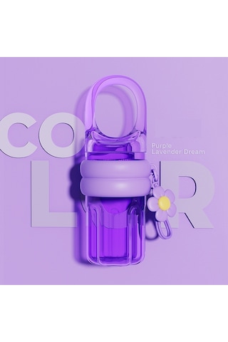 Tuomeng Basit İns Tarzı Düz Renk Yenilikçi X Kilit Tasarımı Plastik Bardak Taşınabilir Bardak 450ml Erik Mor