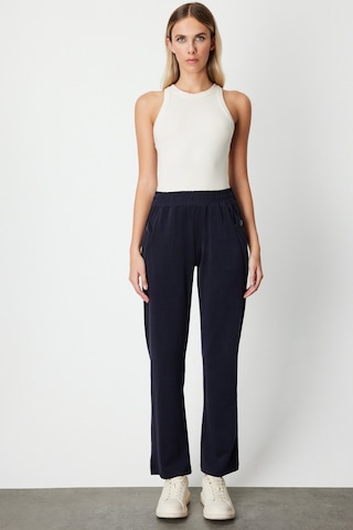 On Kadın Cebi Düğme Detaylı Eşofman Altı 66107 Lacivert Lacivert