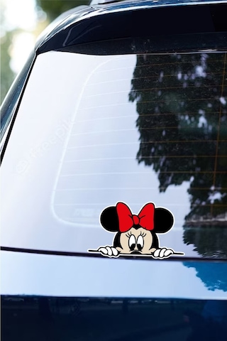14 X 8 Cm Minnie Mouse Sticker Araba Laptop Oto Motor Sticker