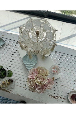 Masaüstü Dantelli Dekoratif Sunum Bali Şemsiyesi