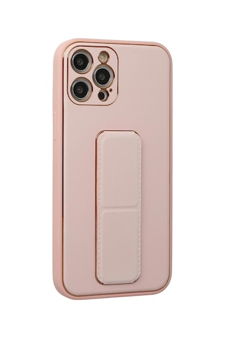 Newface Apple iPhone Uyumlu 12 Pro Kılıf Coco Deri Standlı Kapak Semeglbl - 62 - Pembe