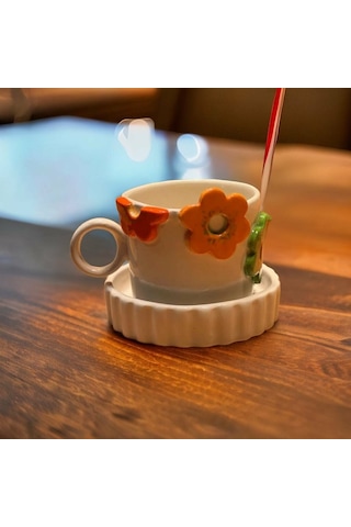 Renki Çiçekli Fincan Mug