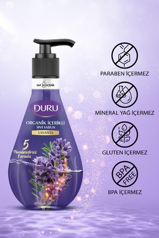Organik Içerikli Lavanta Sıvı Sabun 3x500ml