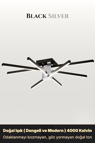 Nova 8 Silver Led Tavan Avize Kumandalı Dim Edilebilir Aşağı Işık Diğer