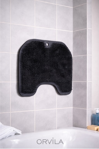 Silikon Sırt Ve Ayak Masaj Matı / Banyo&duş İçi Kaydırmaz Taban Vantuzlu Paspas Antrasit - Gri