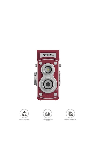 Torima CMR44 Mini Retro Dijital Fotoğraf Makinesi Kırmızı