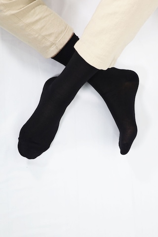 Kral Socks Bambu Erkek Soket Düz Uzun Çorap Klasik Yazlık Dikişsiz 6'lı Premium Set Siyah
