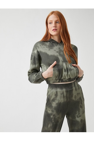 Koton Kapüşonlu Cepli Sweatshirt Nane Yeşili 2kal68093ık Yeşil