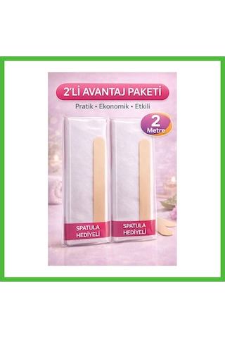 Vaveni Biowet Ağda Bezi 2 Metre Spatula Hediyeli Epilasyon Bezi Dayanıklı Tüy Dökme Bezi 2'li Paket Arz