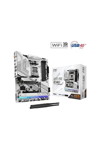Asrock X870 Pro Rs Wıfı Atx Anakart, Amd Am5 Ryzen 9000 Ve 8000, Ddr5, 5x M.2 Ssd, 4k 120hz, Amd Expo, Usb Type C, Wifi 7 Anakart