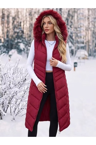 Z9725 Dewberry Bayan Yelek-açık Bordo