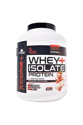 Mustang Nutrition Core+ Series Isolate Whey Protein Tozu 1800 Gr 60 Servis Çilekli Pasta + Shaker + Protein Kahve Hediyeli Çilek Aromalı