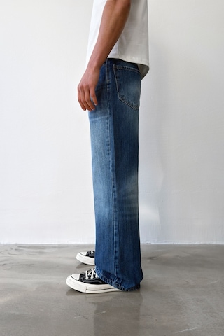 Flaw Yıkamalı Lazer Baskı İspanyol Paça Jean-29646 Mavi