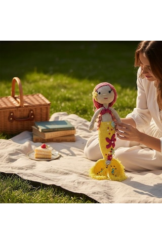 Çocuklar İçin Amigurumi Deniz Kızı Çok Renkli