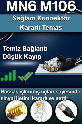 MN6 M106 100 metre ethernet kablo/UTP 0.50mm Cat6 Iki Kat Korumalı/Dış Mekan/100 Metre Cat6 kablo