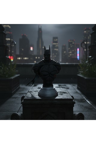Batman Büst Figür - Kara Şövalye Koleksiyon Serisi 3d Pla Dekoratif Heykel 11,5x9,3 Cm