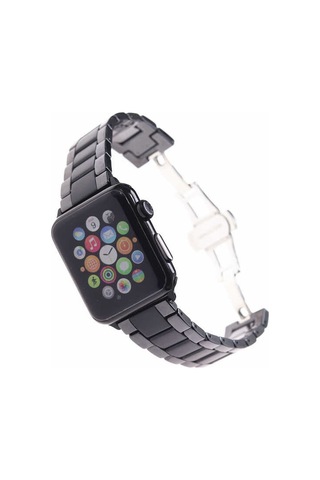 Watch Ultra 49mm Kordon Mat Seramik Metal Strap Kayış Clo- Parlak Siyah