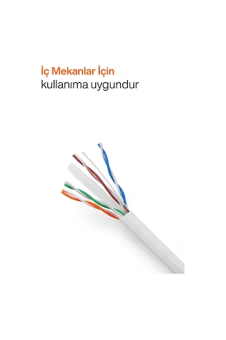 Cat6 İnternet Kablosu 23 Awg 305 Metre İç Mekan Yüksek Hızlı Ağ Kablosu