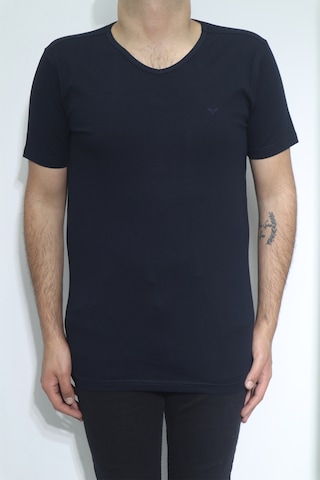 Santa Dmctekstil Erkek Düz Spor Kesim Dar Kalıp V-yaka T-shirt Lacivert
