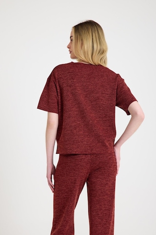 Cotenconcept Cepsiz Bol Kesim Dökümlü İkili Tişört Ve Pantolon Takımı Bordo