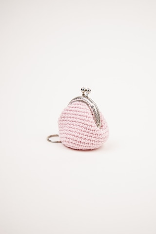 Fabric Craft Bag Mini Bozuk Para Cüzdanı Anahtarlık Klipsli Açık Pembe