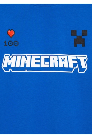 Mavi - Minecraft Baskılı Mavi Tişört 6610477-82491
