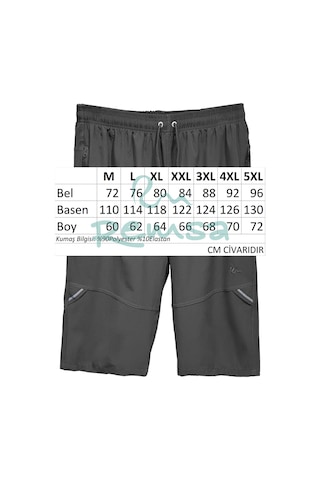 Ters Fermuar Erkek Şort Mayo Rks-08 Siyah Siyah