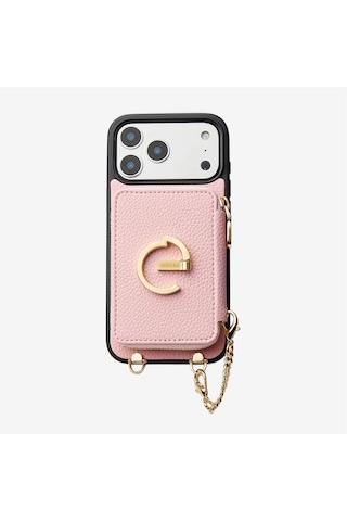 Kombinlenebilir - Apple Uyumlu iPhone 17 Pro Uyumlu Magsafe Özellikli Pu Deri Tasarım Kılıf - By Bera Lina Pembe