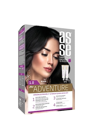 Asse Adventure Set Saç Boyası Kalıcı ve Canlı Renkler 1+1 İki Kullanım Seti