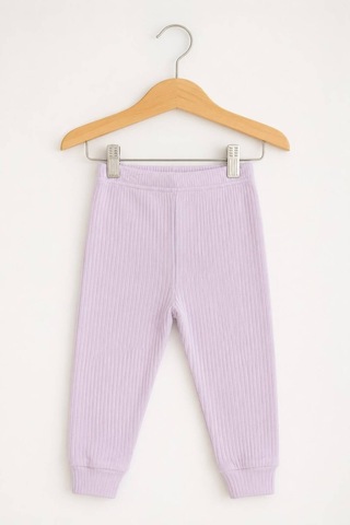 H&c Coolboy H&c Bebek Patiksiz Alt Pantolon %100 Pamuk Esnek Fitilli Ribana 0-36 Ay Lila