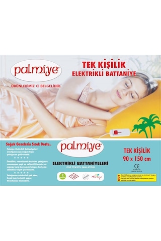 Palmiye Tek Kişilik Elektrikli Battaniye 90x150 Cm