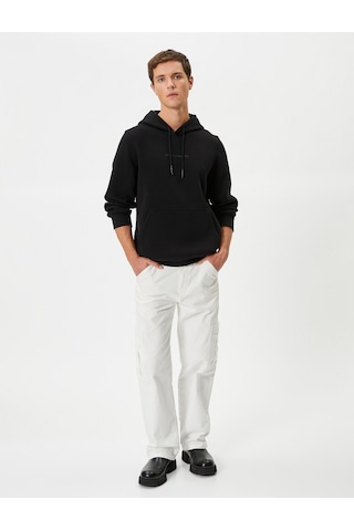 Koton Atatürk Baskılı Kapşonlu Sweatshirt 100.yıla Özel Siyah 4wam70491mk Siyah