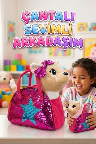 Çocuklar İçin İnteraktif Yürüyen Köpek Oyuncak Kurdeleli Yıldız Çantalı- Hareketli Ve Sesli Çok Renkli