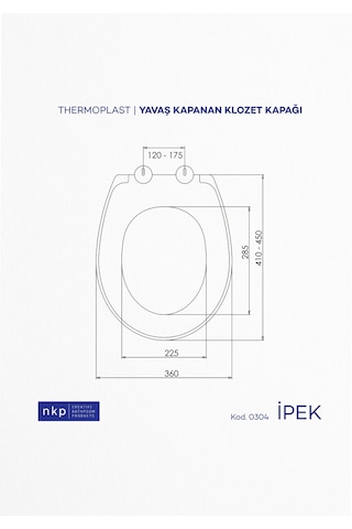 İpek Oval Klozet Kapağı Yavaş Kapanır / Soft Close Beyaz