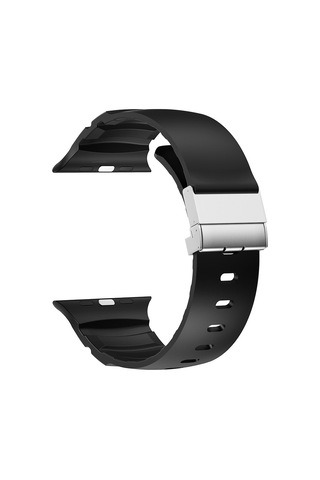 Apple Uyumlu Watch 44mm Zore Krd-145 Metal Tokalı Silikon Kordon